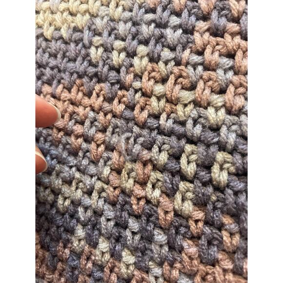 Handmade Knit Sweater Hooded Granite Stitch Purple and Pink Estimated Size L - Picture 8 of 8